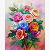 kit de peinture par numéro fleurs pour adultes décorations artistiques