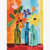 kit peinture par numéros vase romantique pour décoration intérieure