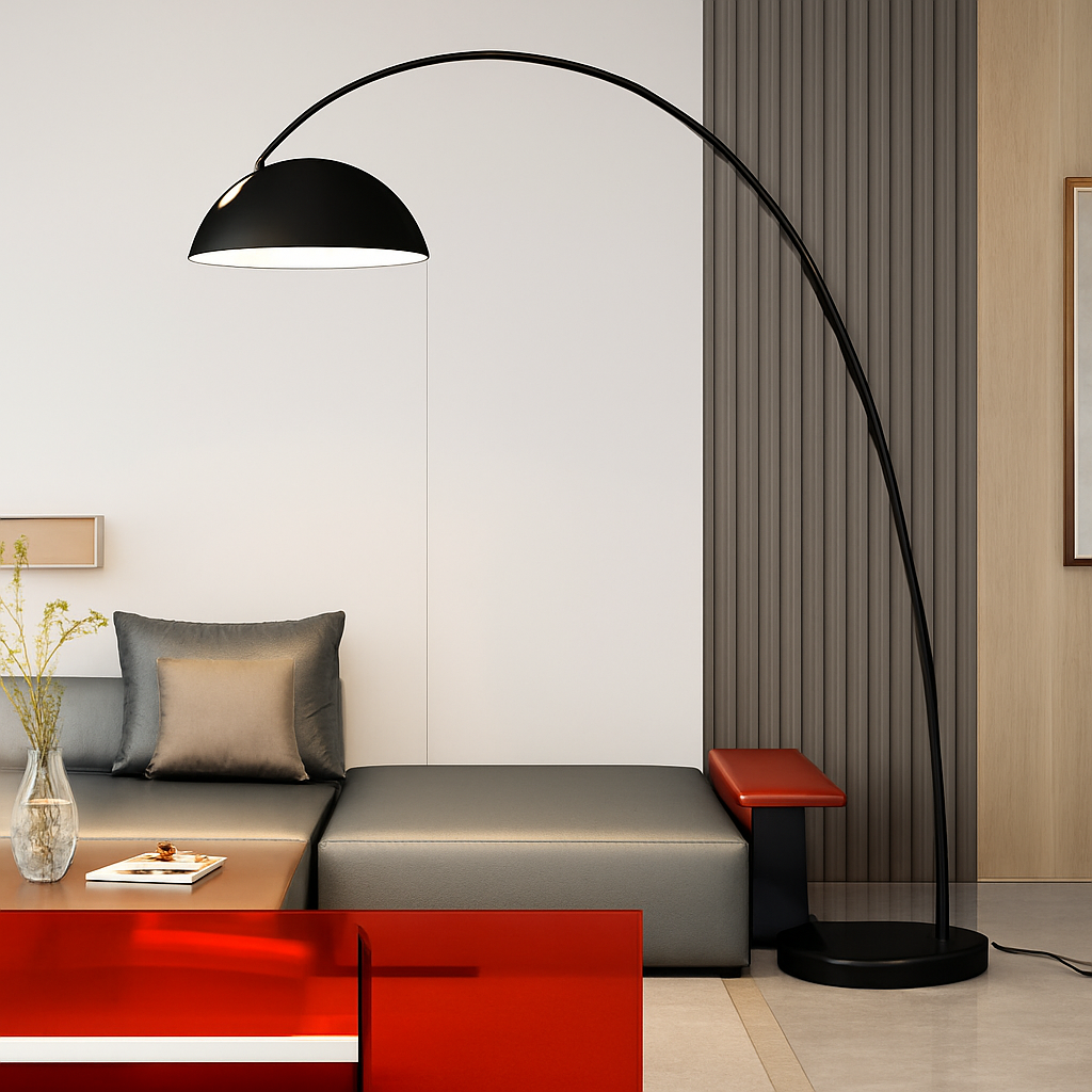 Lampadaire arc avec abat-jour moderne simple - vue 5 sur 6