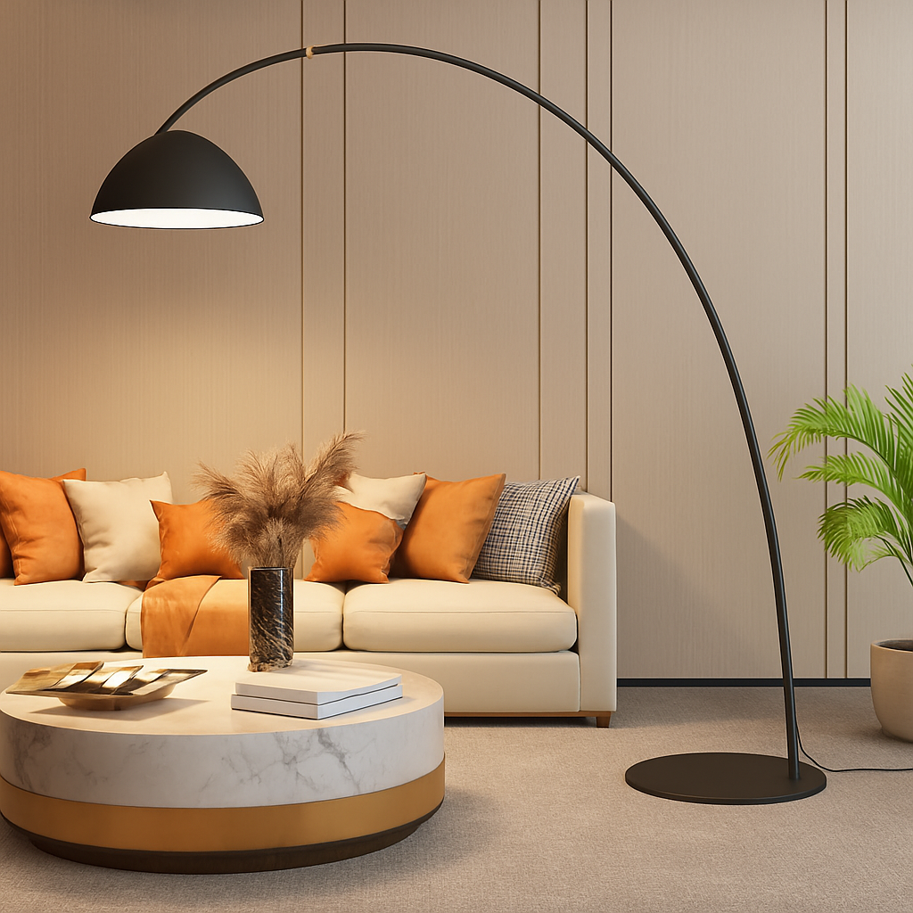 Lampadaire arc avec abat-jour moderne simple - vue 6 sur 6