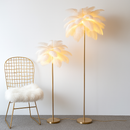 lampadaire décoratif nordique avec plumes d'autruche et éclairage led