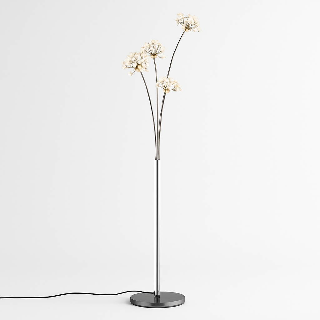 Lampadaire design moderne à LED en forme de fleurs - vue 5 sur 4