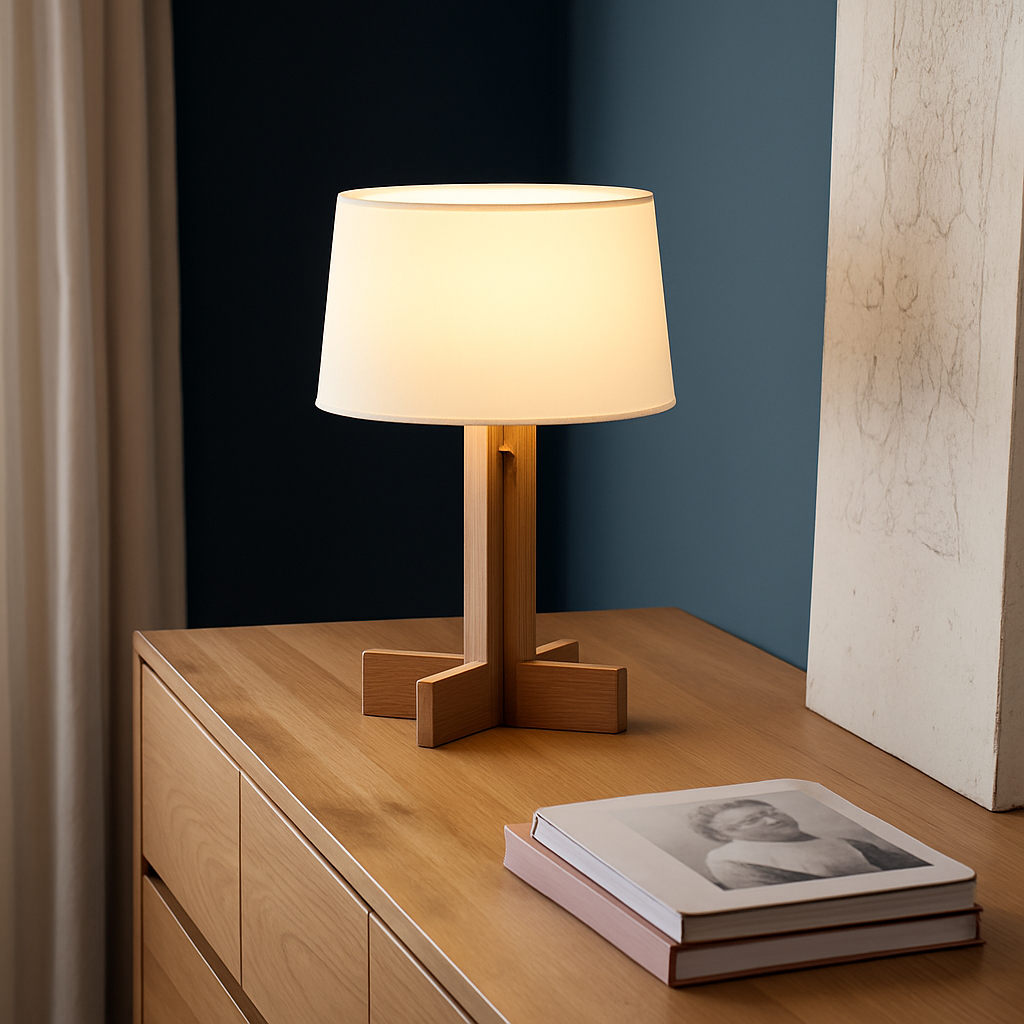 lampadaire en bois style wabi sabi pour décoration intérieure moderne - vue 4 sur 9