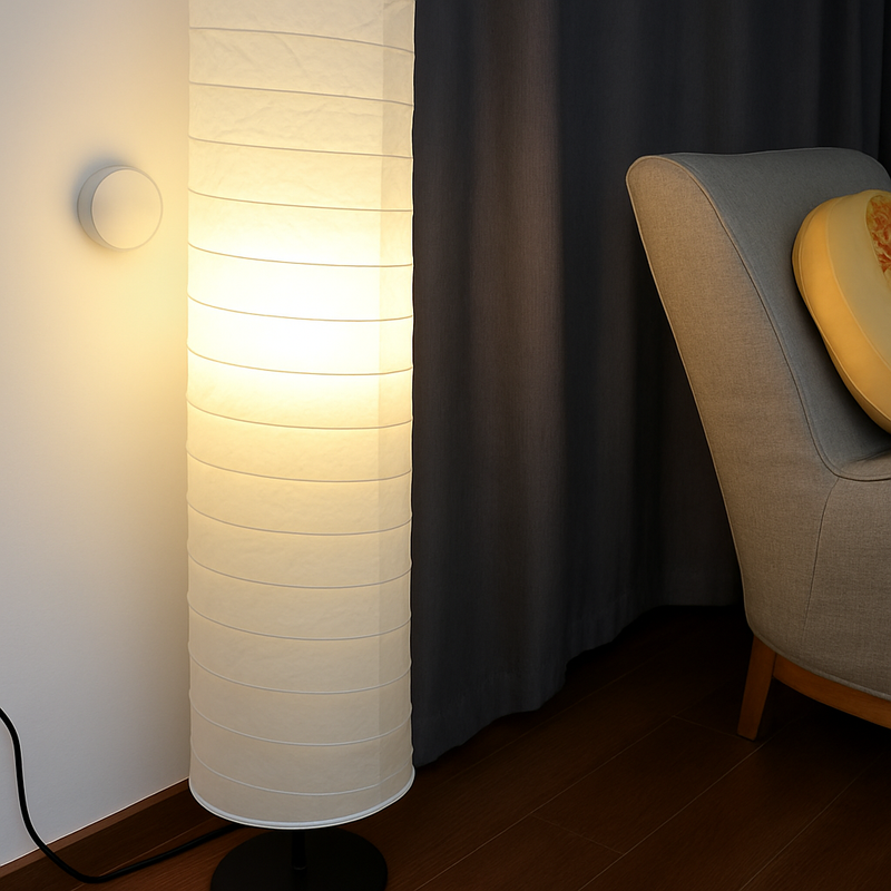 lampadaire en papier design scandinave pour intérieur élégant