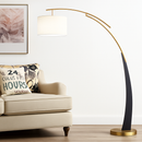 lampadaire en tissu à bras long sur pied en métal
