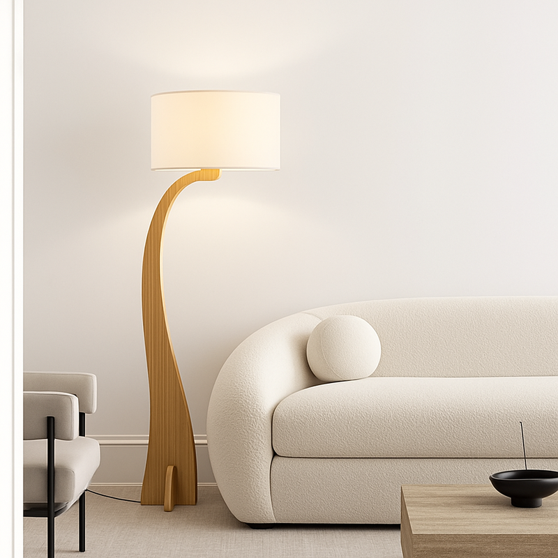 Lampadaire Led en bois au Design moderne