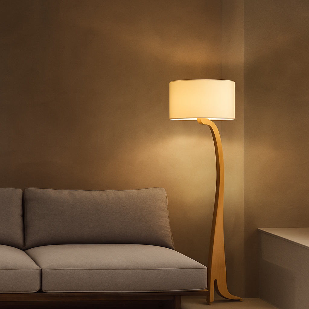 Lampadaire Led en bois au Design moderne - vue 5 sur 9