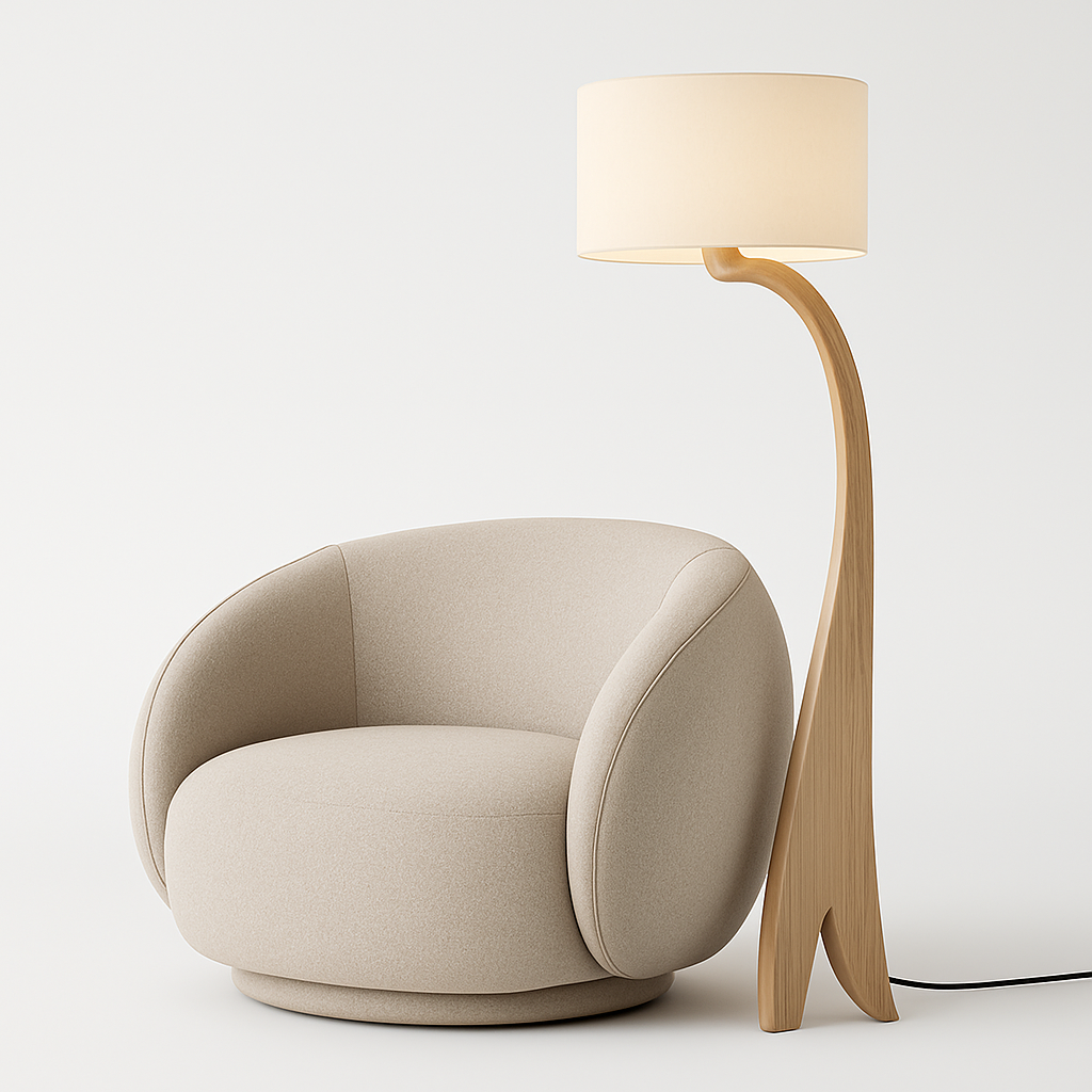 lampadaire led en bois design moderne luminaire décoratif idéal - vue 4 sur 9