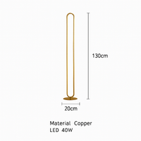 Minimalist copper LED floor lamp for Nordic interior decor