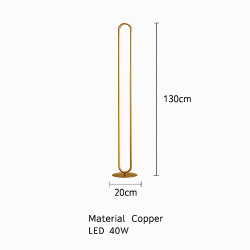 Minimalist copper LED floor lamp for Nordic interior decor