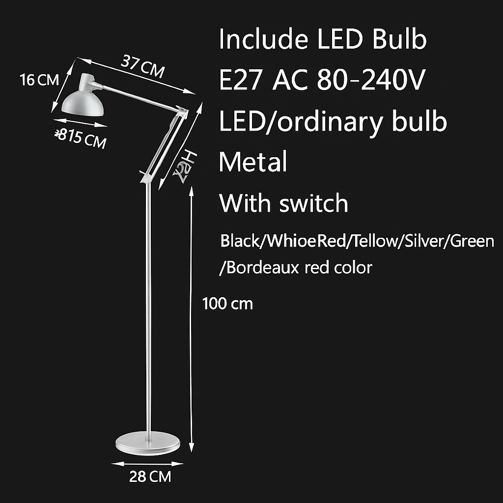 Modern minimalist LED wrought iron floor lamp - vue 6 sur 12