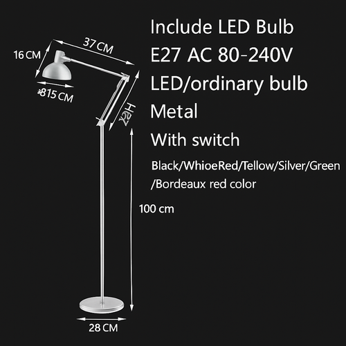 Modern minimalist LED wrought iron floor lamp - vue 7 sur 12