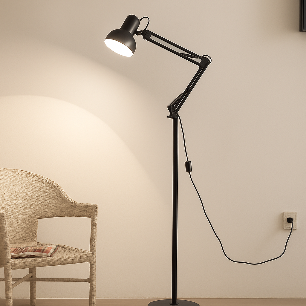 Modern minimalist LED wrought iron floor lamp - vue 8 sur 12