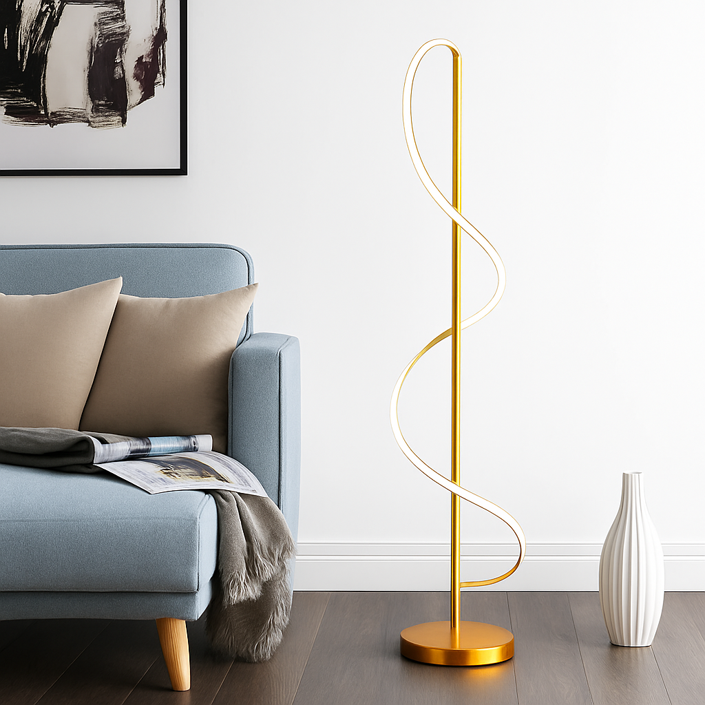 Minimalist nordic LED floor lamp for modern interiors - vue 3 sur 9