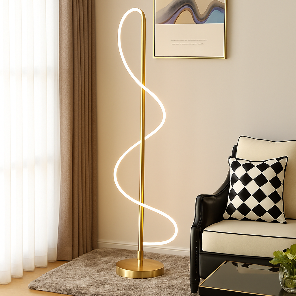 Minimalist nordic LED floor lamp for modern interiors - vue 4 sur 9