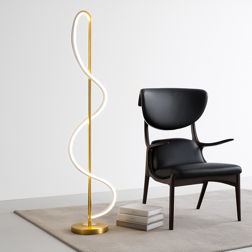 Minimalist nordic LED floor lamp for modern interiors - vue 6 sur 9
