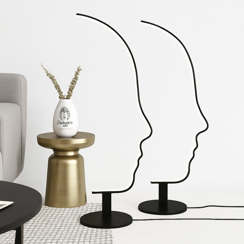 Lampadaire Led nordique à visage humain