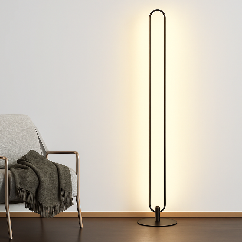 lampadaire led vertical moderne avec abat-jour acrylique circulaire