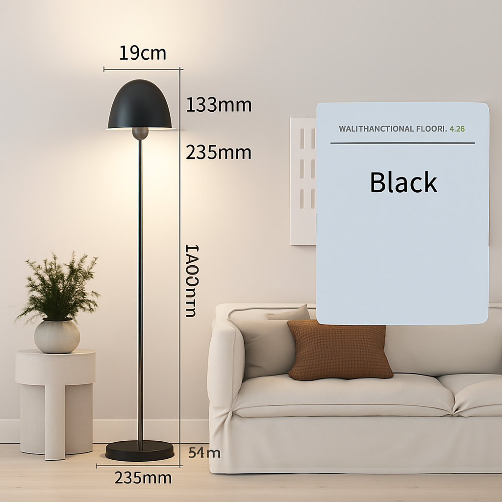 Modern minimalist nordic floor lamp with foot switch - vue 7 sur 9