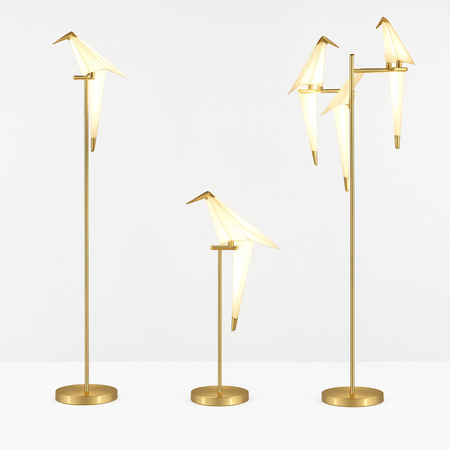 lampadaire nordique oiseau créatif acrylique mille grues lampe sur pied pour décoration