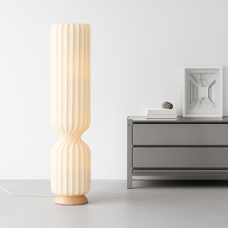 lampadaire plissé nordique en tissu pour décoration intérieure