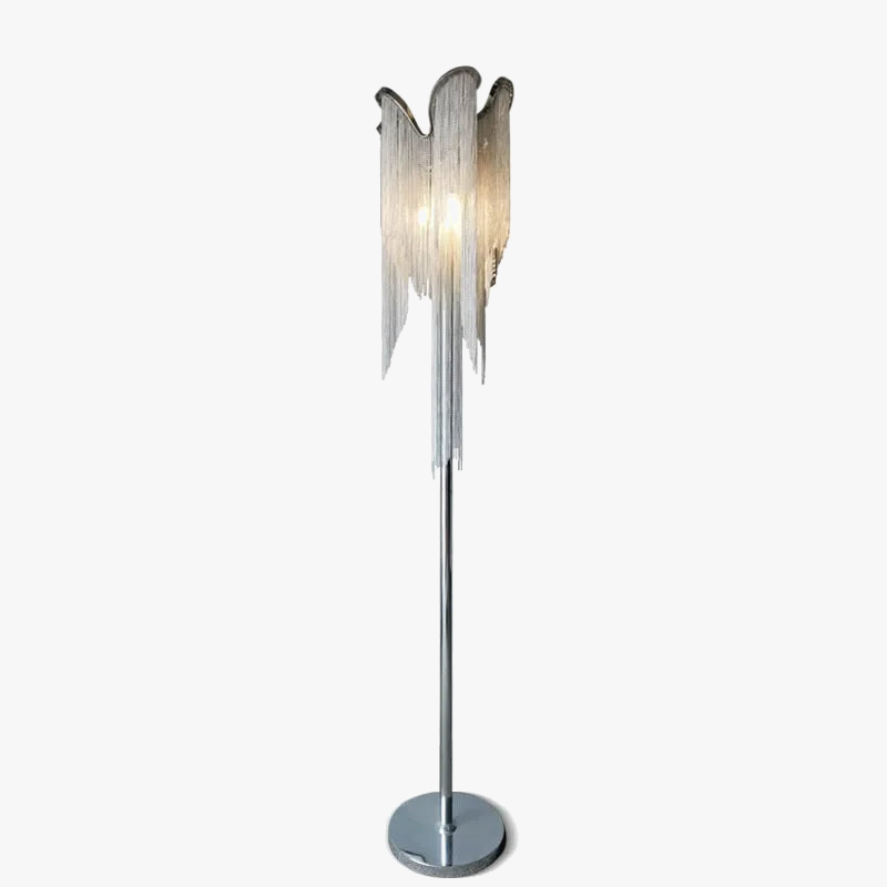 lampadaire postmoderne de luxe avec chaîne en aluminium style nordique italien