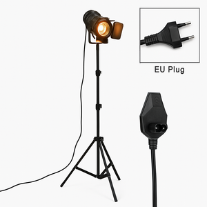 Adjustable tripod spotlight floor lamp cinema style
