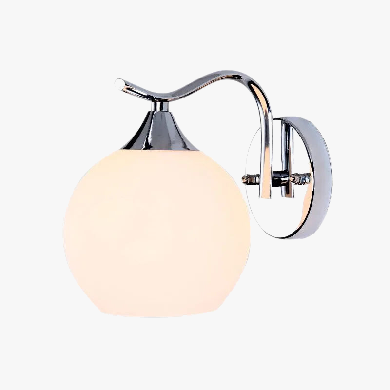 Applique murale chromée et boule LED moderne créative