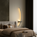 Modern minimalist LED wall lamp in black or gold – decorative wall light for bedroom, bedside, study, home interior lighting