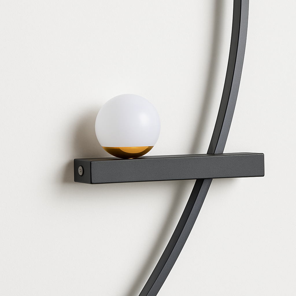 Modern minimalist LED wall lamp in black or gold – decorative wall light for bedroom, bedside, study, home interior lighting - vue 7 sur 12