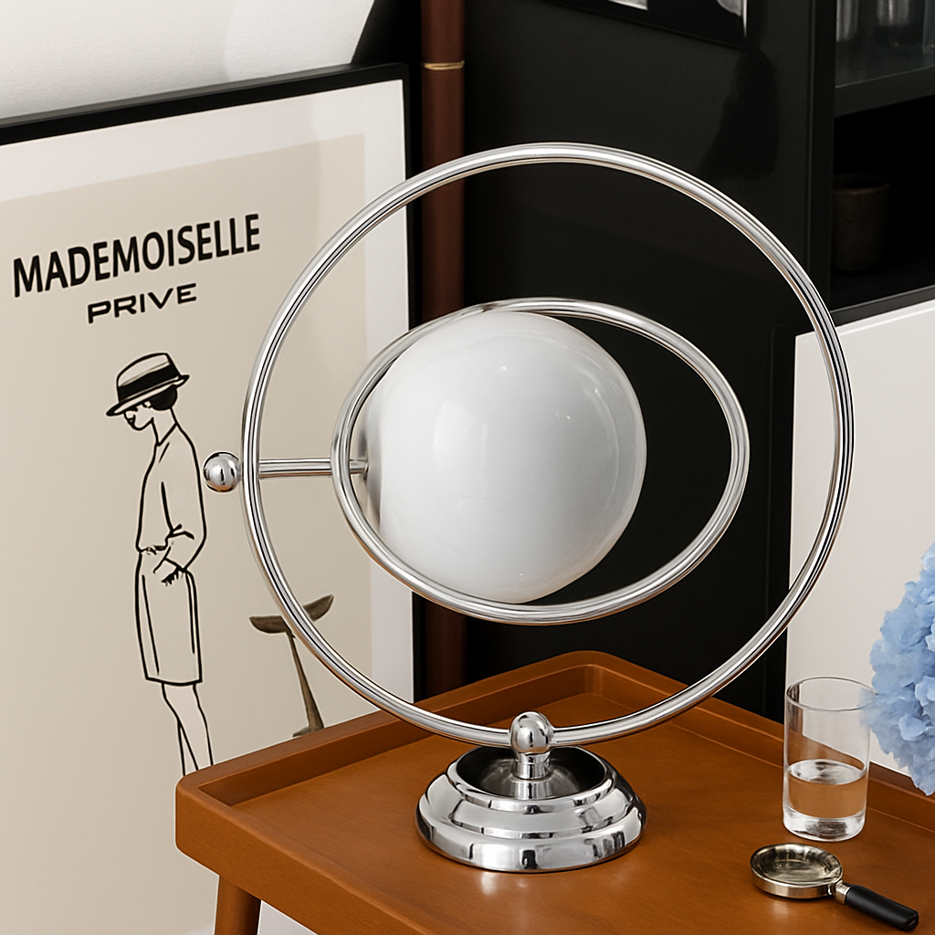 lampe de bureau design italienne en verre rotative - vue 4 sur 7
