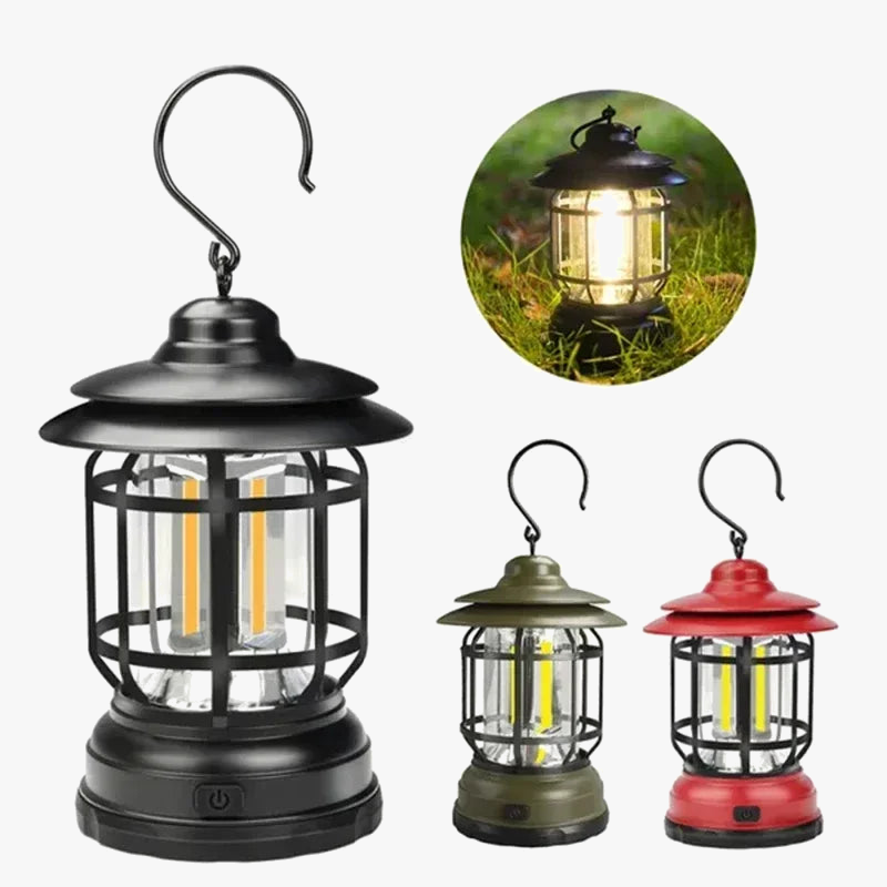 lampe de camping rétro rechargeable étanche pour aventures en plein air
