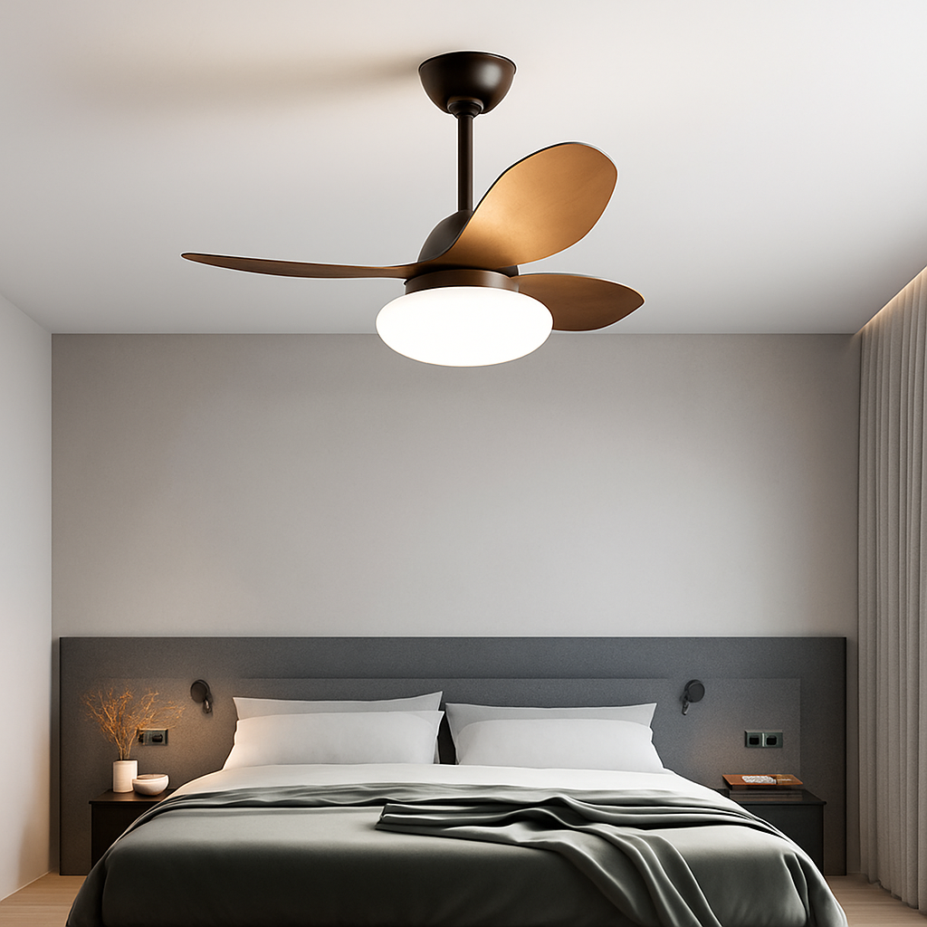 Silent modern nordic ceiling fan lamp for restaurant