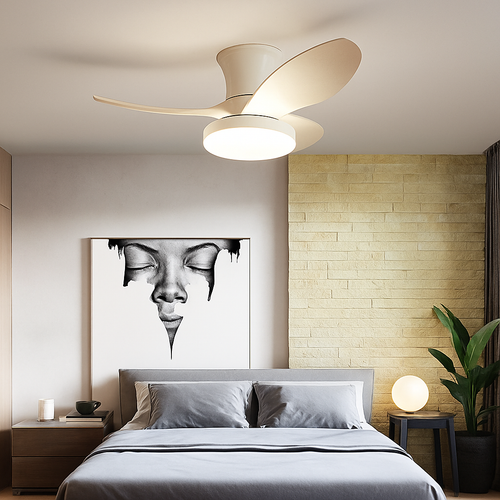 Silent modern nordic ceiling fan lamp for restaurant - vue 4 sur 14