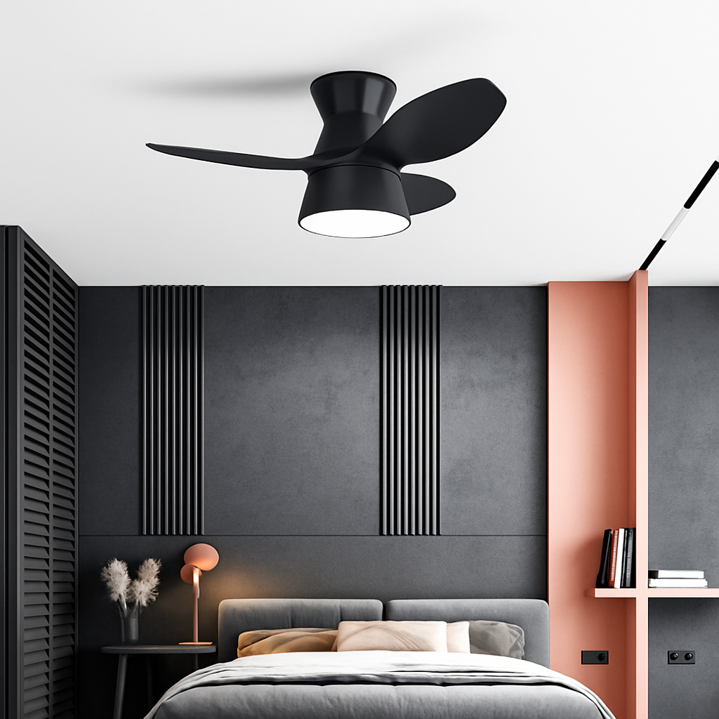 Silent modern nordic ceiling fan lamp for restaurant - vue 6 sur 14