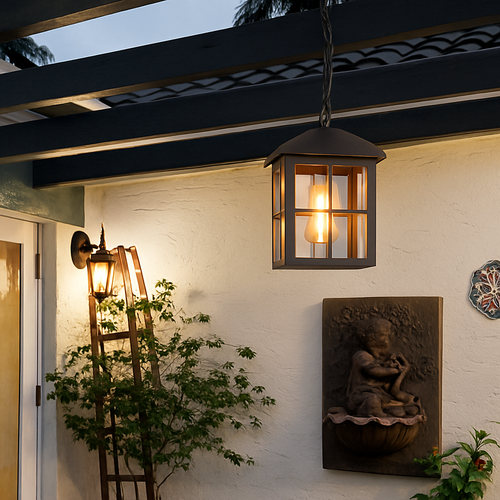 lampe extérieure suspendue étanche pour jardin et cour - vue 7 sur 6