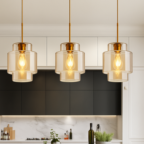 Minimalist nordic round decorative LED pendant lamp - vue 3 sur 26