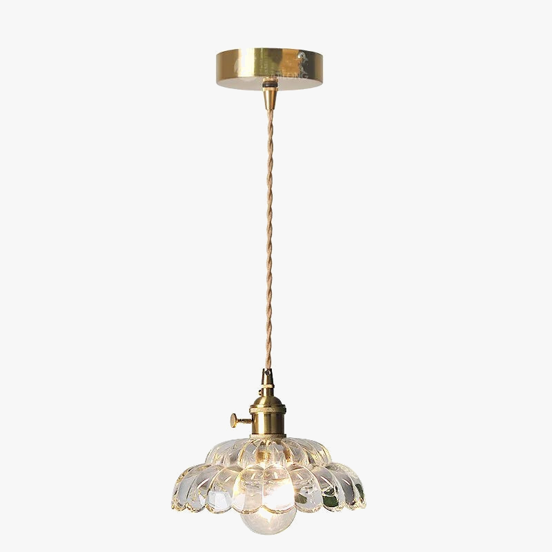 lampe à main poignée en bois cuivre suspension LED luminaires abat-jour en verre décor à la maison éclairage intérieur Vintage lampe suspendue