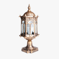 Retro outdoor pillar lamp for landscape lighting