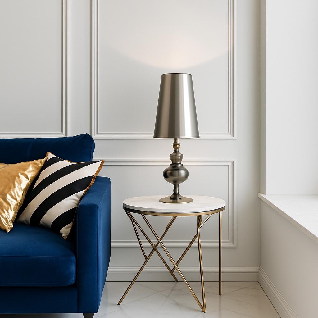 Lampe à poser design chromée moderne Living - vue 4 sur 10