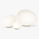 Lampe à poser design LED ambiance galet blanc Decor