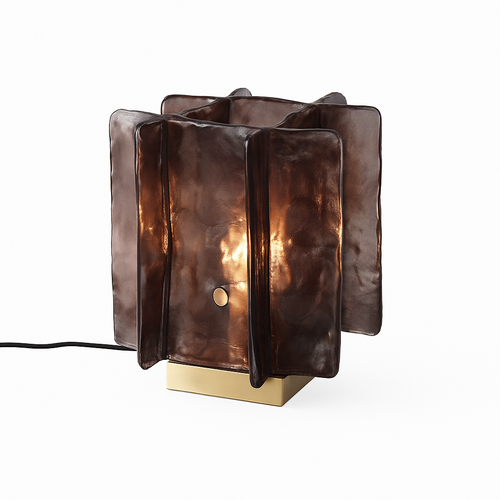 Lampe à poser design LED avec plaque en verre Creative