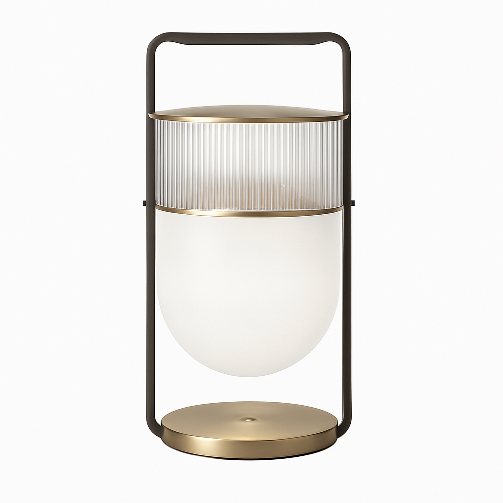 Lampe à poser design LED en verre style lanterne - vue 7 sur 7