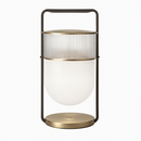 Lampe à poser design LED en verre style lanterne