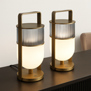 Lampe à poser design LED en verre style lanterne