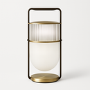 Lampe à poser design LED en verre style lanterne