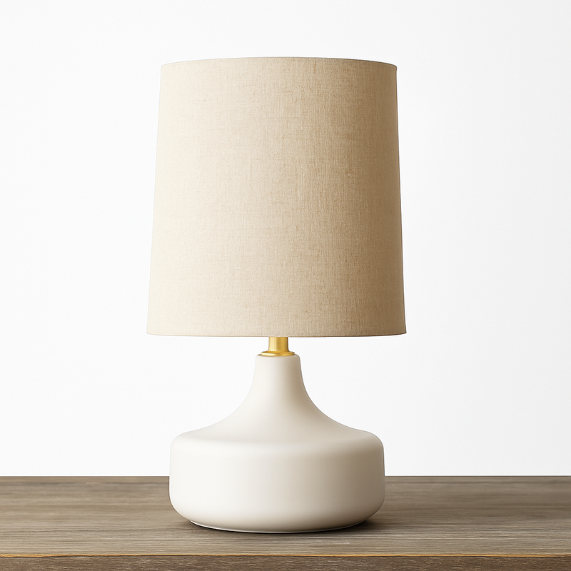 Lampe à poser en céramique design avec abat-jour en tissu Mariage