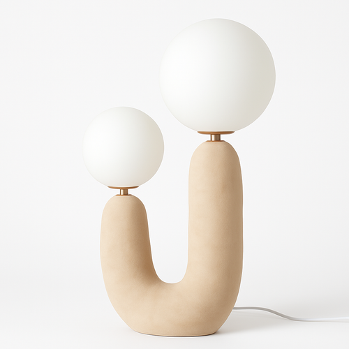 Modern nordic minimalist resin and glass table lamp - vue 4 sur 10