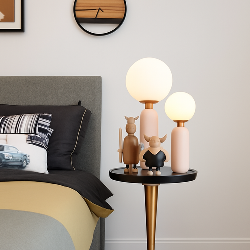 Modern nordic minimalist resin and glass table lamp - vue 5 sur 10