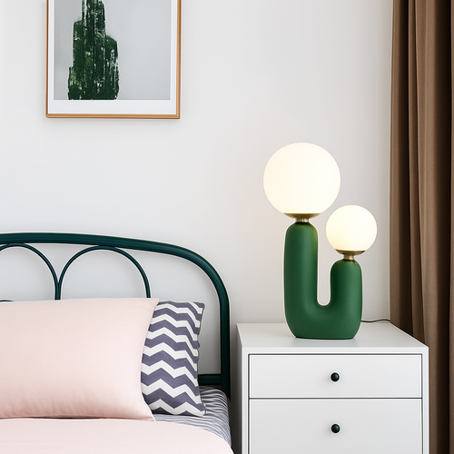 Modern nordic minimalist resin and glass table lamp - vue 6 sur 10